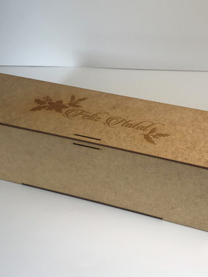 20 caixas logo personalizada vinho 10x10x36cm mdf 3 mm