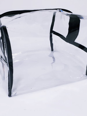 Necessaire box p plástico cristal, maquiagem,higiene pessoal