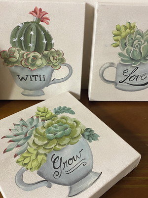Trio de telas 20x20