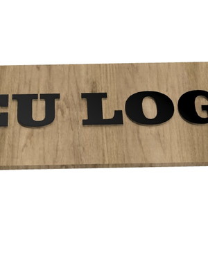 Placa em madeira natural com tratamento com seu logo