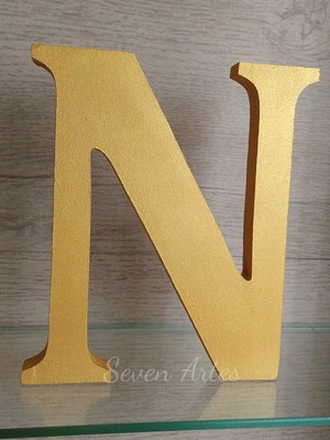 Letras avulsas mdf dourada mdf 12 cm altura nome decoração
