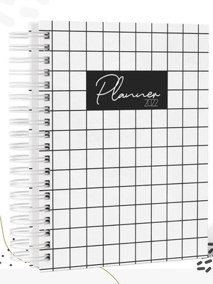Planner 2022 masculino - quadriculado branco