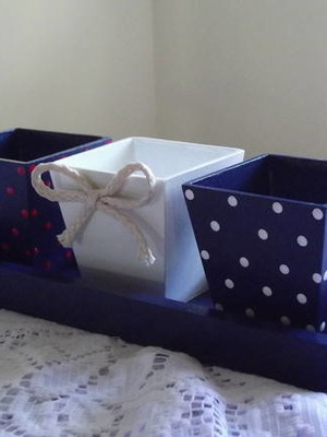 Conjunto 3 cachepôs marinheiro