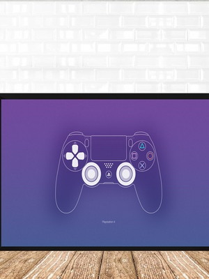 Quadro decorativo controle de video game retro a3