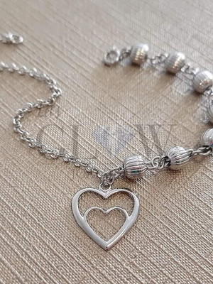 Pulseira pingente de coração