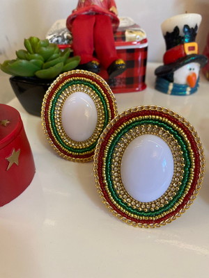 Porta guardanapo branco natal
