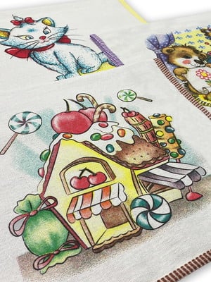 Pano de prato com viés estampado 67x41, 100 unidades