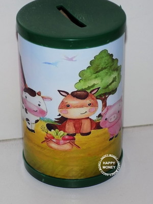 Cofrinho fazendinha aquarela