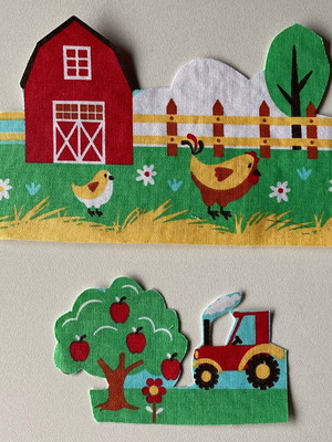 2 patch aplique termocolante casa e galinha macieira trator