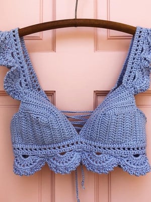 Cropped de crochê lilás