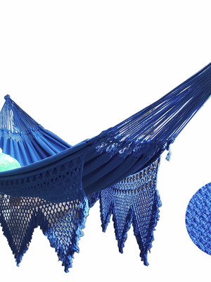 Rede dormir casal luxo king size 100% algodão safira azul