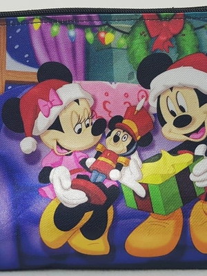 Necessaire de natal minnie e mickey personalizada 21x17