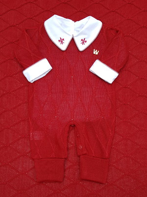 Saída de maternidade aaran vermelho (3 peças)