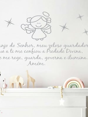 Adesivo de parede oração anjo da guarda