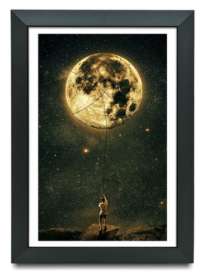 Quadro poster lua cheia - paisagem natural