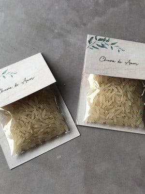 Chuva de arroz personalizada