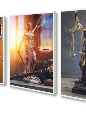 3 quadros decorativos advogado escritório direito moldura