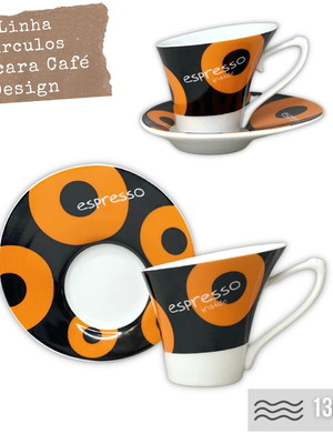 Xícara café expresso leite 130 ml porcelana fina com pires