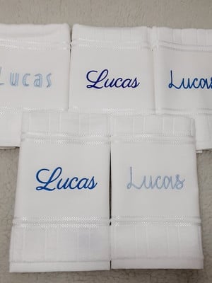 Toalha bordada escolar personalizada 5 unidades