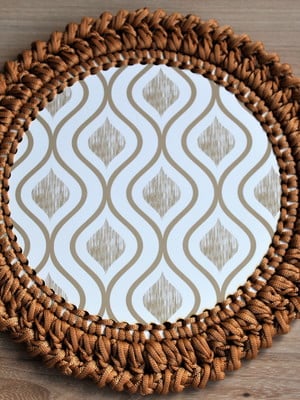 Kit sousplat de mdf com croche 4 unidades