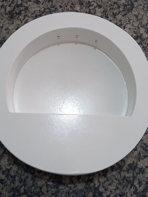 Nicho quadro porta maternidade mdf cru branco com led redond