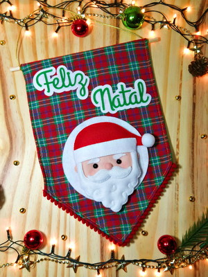 Flâmula de natal papai noel - xadrez