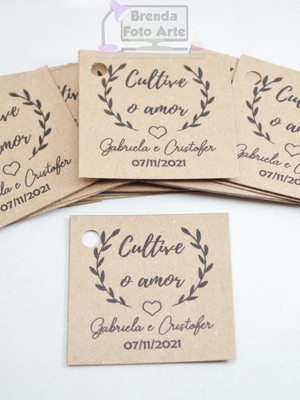 Tag personalizada em papel kraft