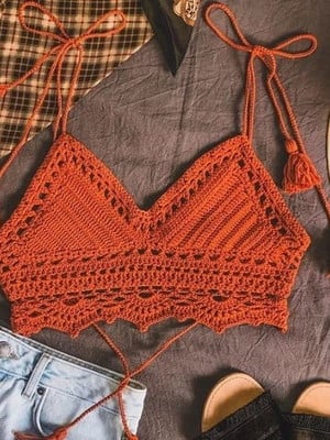 Cropped de crochê
