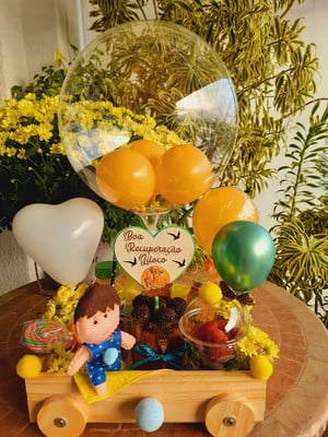 Cesta de café infantil carrinho de madeira rei leão