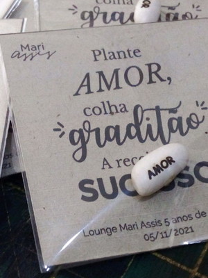Semente magica com cartao personalizado