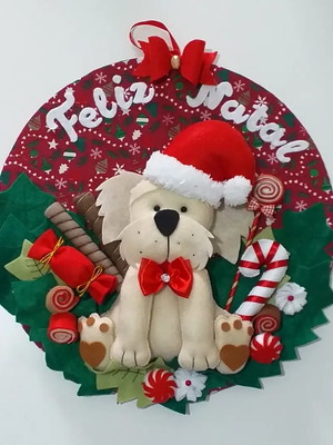 Guirlanda de natal de cachorro personalizada