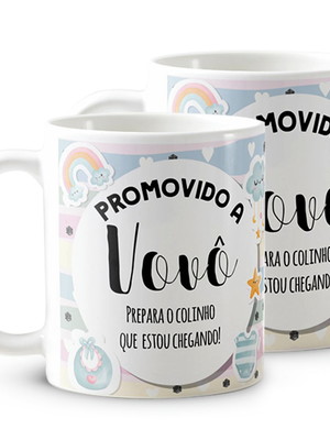 Kit canecas presente gravidez vovô e vovó familia cresceu