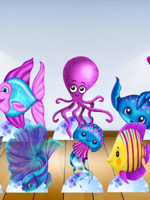 Fundo do mar -displays kit com 10 peças