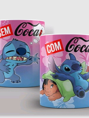Caneca stitch com coca sem coca