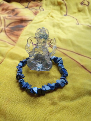 Pulseira cascalho lápis lazuli
