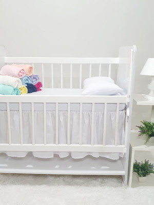 Lençol de elástico com fronha para mini berço - pink