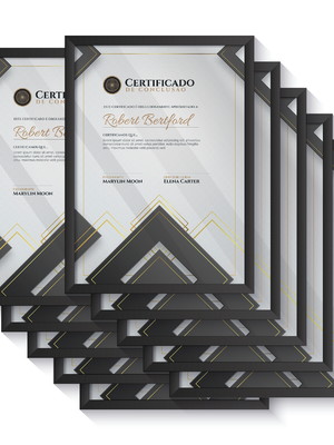 Kit 10 moldura certificado a4 documentos com vidro atacado