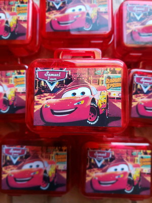 Kit modelar mini maletinha personalizada carros mcqueen