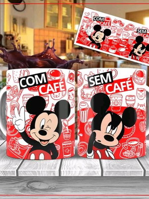 Caneca mickey com café sem café
