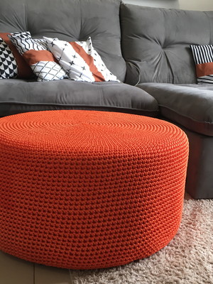 Puff crochet 60x35cm - corda náutica premium