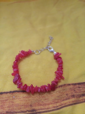 Pulseira pedra coral com extensor