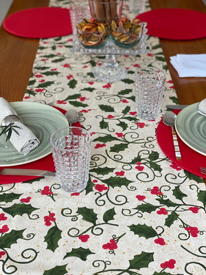 Trilho de mesa natal cereja 1,50