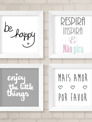 Quadros decoração - inspira, respira e não pira