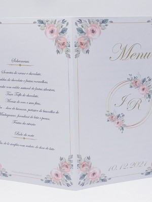 Cardápio de casamento personalizado- c/40 unidades