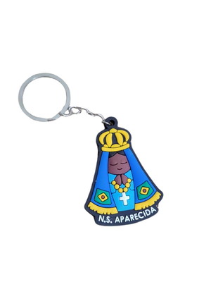Kit 10 chaveiro de nossa senhora aparecida borracha