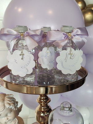 Água personalizada + terço - batizado