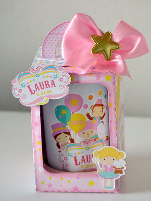 Cofrinho na caixa circo rosa