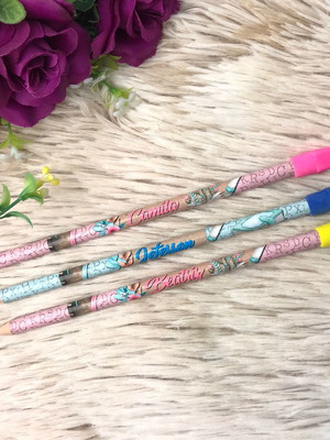Lápis com borracha personalizado diversos temas