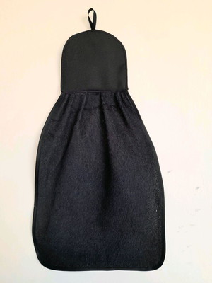 Bate mão preto liso atoalhado