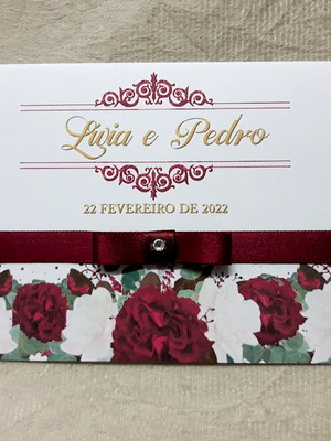 Convite de casamento marsala